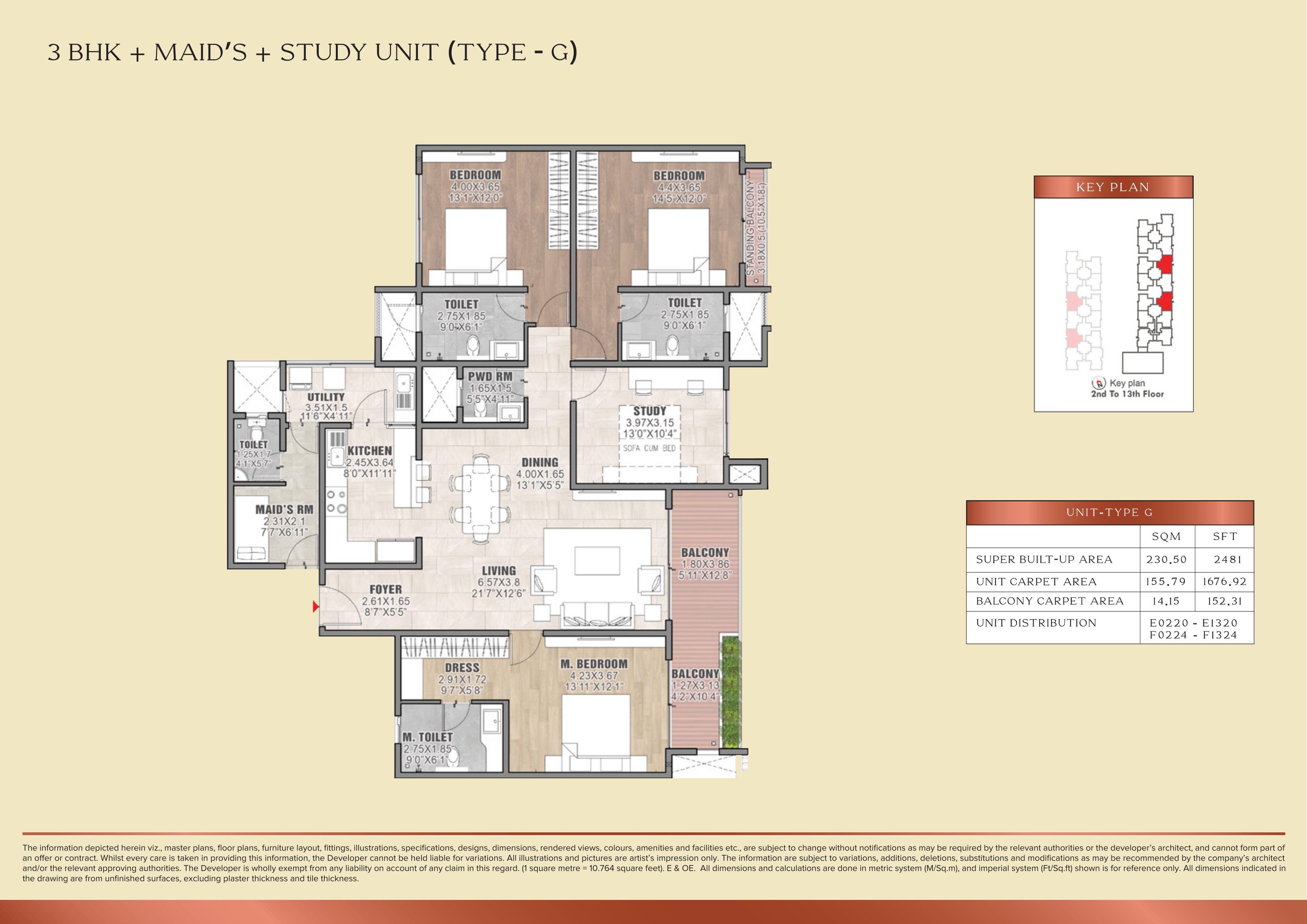 Brigade Insignia 3 BHK Floor Plan